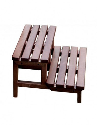 Scaletta in finitura natural wood per minipiscina My Spa - Climaway