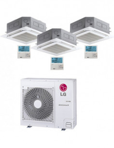 Climatizzatore Condizionatore LG Cassetta 4 vie R32 Trial Split Inverter 9000 + 9000 + 18000 BTU con U.E. MU4R25 NOVITÁ Class...