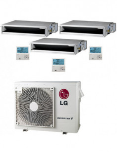 Climatizzatore Condizionatore LG Canalizzabile R32 Trial Split Inverter 9000 + 12000 + 12000 BTU con U.E. MU3R21 NOVITÁ Class...