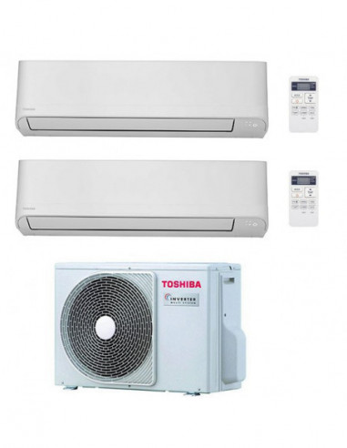 Climatizzatore Condizionatore Toshiba Serie Seiya R32 Dual Split Inverter 13000 + 13000 (12000 + 12000) BTU con U.E. RAS-2M18...