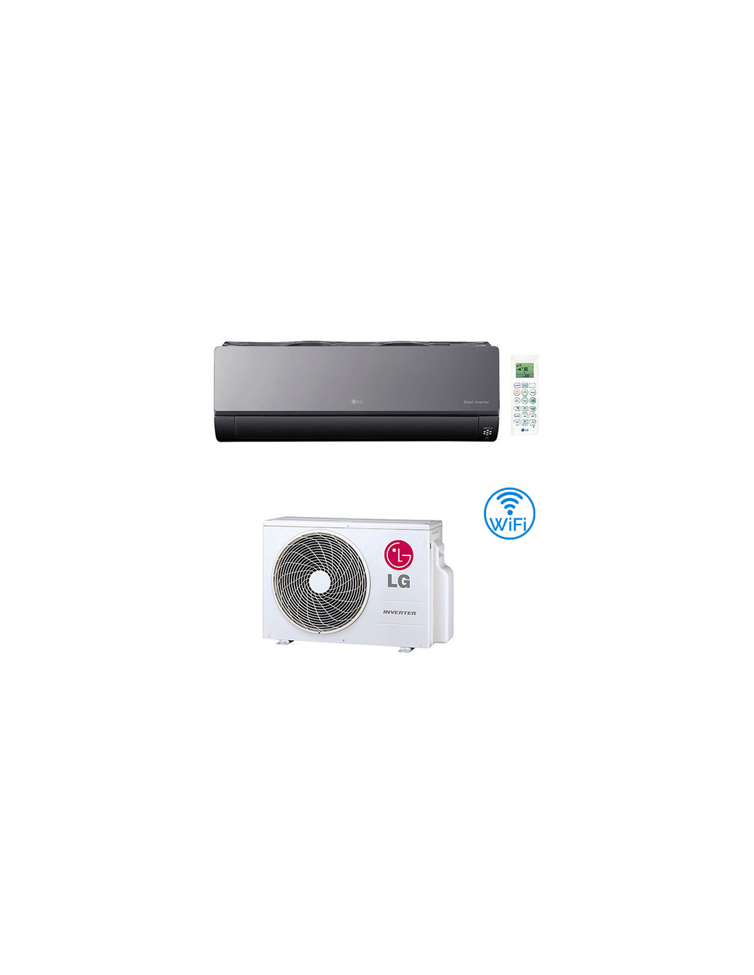 Climatizzatore Condizionatore LG Artcool Mirror Black R32 Wifi 9000...