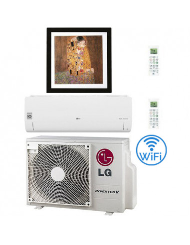 Climatizzatore Condizionatore LG Dual Split Inverter Gallery più Libero Smart Wifi R32 12000 + 9000 BTU con U.E. MU2R17 NOVIT...