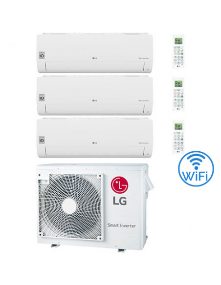 Climatizzatore Condizionatore LG Libero Smart R32 Wifi Trial Split Dual Inverter 7000 + 9000 + 9000 BTU con U.E. MU3R19 NOVIT...