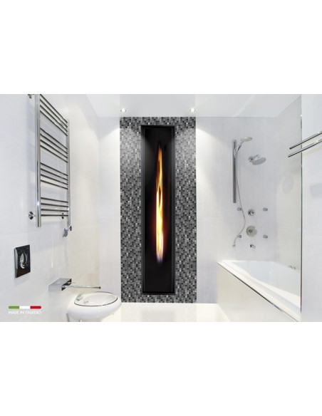 Camino a gas metano da incasso Italkero Mirror Flame Q a filo parete - Climaway