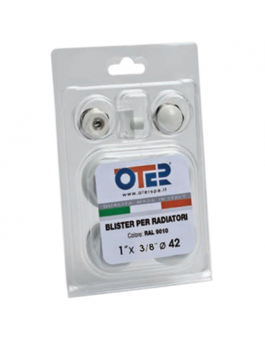 Kit blister 3/8 Oter per radiatori in alluminio verniciato bianco - Climaway