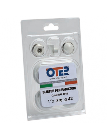 Kit blister 3/8 Oter per radiatori in alluminio verniciato bianco - Climaway