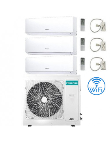 Climatizzatore Condizionatore Hisense New Comfort con WiFi R32 Trial Split Inverter 9000 + 9000 + 9000 BTU con U.E. 3AMW72U4R...