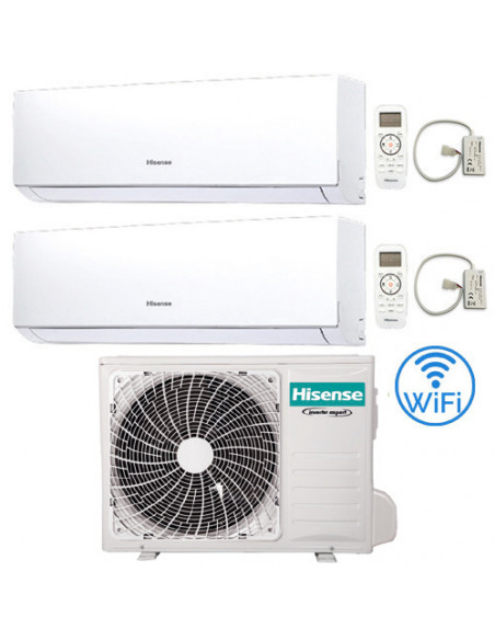 Climatizzatore Condizionatore Hisense New Comfort con Wifi R32 Dual Split Inverter 9000 + 12000 BTU con U.E. 2AMW42U4RRA Clas...