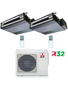 Climatizzatore Condizionatore Mitsubishi Canalizzabile R32 SEZ-M DA Dual Split Inverter 12000 + 12000 BTU con U.E. MXZ-4F72VF...
