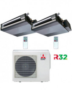 Climatizzatore Condizionatore Mitsubishi Canalizzabile R32 SEZ-M DA Dual Split Inverter 12000 + 18000 BTU con U.E. MXZ-3F54VF...