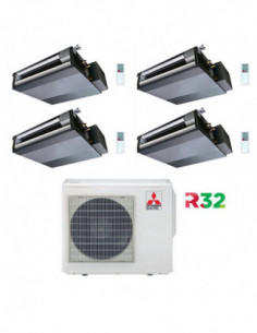 Climatizzatore Condizionatore Mitsubishi Canalizzabile R32 SEZ-M DA Quadri Split Inverter 9000 + 9000 + 9000 + 12000 BTU con ...
