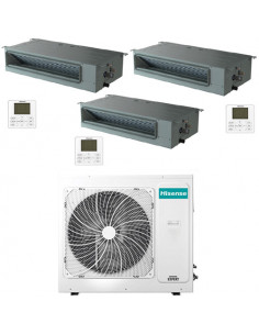 Climatizzatore Condizionatore Hisense Canalizzabile R32 Trial Split Inverter 9000 + 12000 + 18000 BTU con U.E. 4AMW81U4RAA NO...