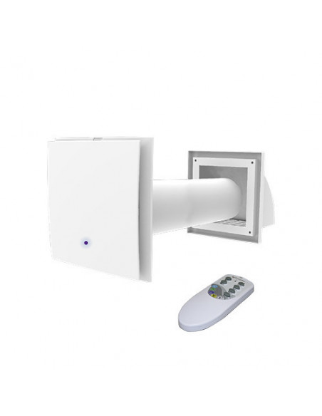 Aspiratore estrattore statico d'aria con recupero di calore PICO Wi HP2 30 Wifi CO2 a parete con alimentatore esterno Tecnosy...