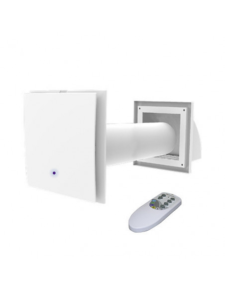 Aspiratore estrattore statico d'aria con recupero di calore PICO Wi HP2 55 Wifi CO2 a parete con alimentatore esterno Tecnosy...