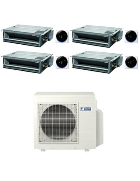 Climatizzatore Condizionatore Daikin Canalizzabile a Media Prevalenza Serie FDXM-F9 R32 Quadri Split Inverter 9000 + 12000 + ...