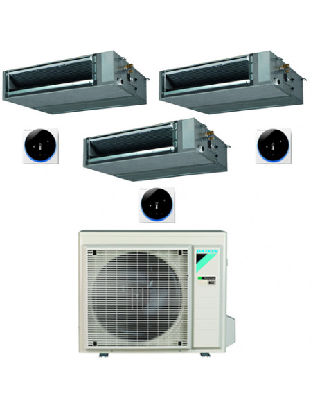 Climatizzatore Condizionatore Daikin Canalizzabile a Media Prevalenza Serie FBA-A9 R32 Trial Split Inverter 12000 + 12000 + 1...