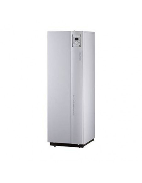 Sistema di riscaldamento ibrido compatto Atlantic R410 composto da pompa di calore monofase Aria-Acqua capacità 6 kW integrat...