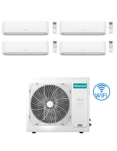 Climatizzatore Condizionatore Hisense Hi Comfort Wifi R32 Quadri Split Inverter 7000 + 9000 + 9000 + 12000 BTU con U.E. 4AMW1...