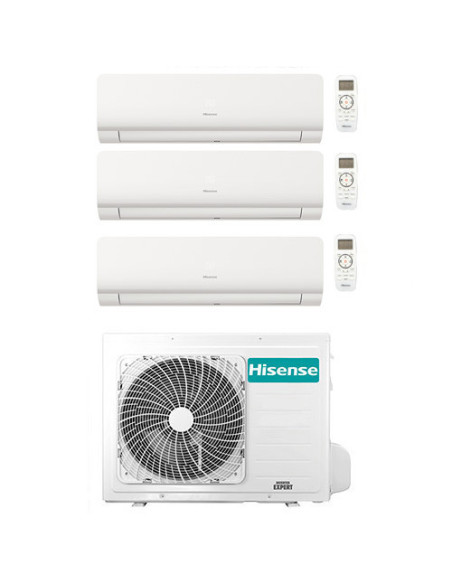 Climatizzatore Condizionatore Inverter Hisense New Energy Wifi R32 Trial Split 9000 + 9000 + 9000 BTU con U.E. 3AMW52U4RJC Cl...