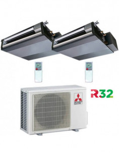 Climatizzatore Condizionatore Mitsubishi Canalizzabile R32 SEZ-M DA Dual Split Inverter 9000 + 9000 BTU con U.E. MXZ- 2F53VF ...