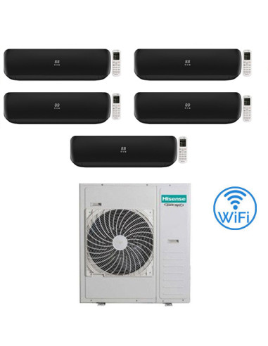 Climatizzatore Condizionatore Hisense Apple Pie PRO Wi-Fi R32 Penta Split Inverter 9000 + 9000 + 9000 + 9000 + 18000 BTU con ...