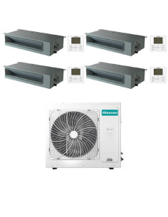 Climatizzatore Condizionatore Hisense Canalizzabile R32 Quadri Split Inverter 9000 + 9000 + 9000 + 9000 BTU con U.E. 4AMW81U4...