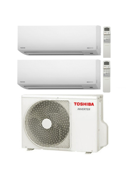 Climatizzatore Condizionatore Dual Split Inverter Toshiba Akita R32 7000 + 7000 BTU con U.E. RAS-2M14U2AVG-E NOVITÁ Classe A+...
