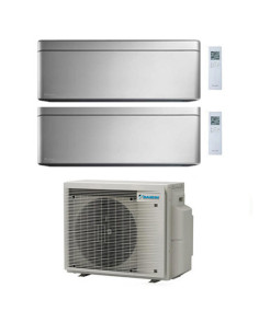 Climatizzatore GARANZIA ITALIA Daikin Stylish Silver WiFi Dual Split Inverter 9000 + 18000 BTU con U.E. 2MXM68A9 Classe A+++/... 2