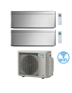 Climatizzatore GARANZIA ITALIA Daikin Stylish Silver WiFi Dual Split Inverter 9000 + 18000 BTU con U.E. 2MXM68A9 Classe A+++/...