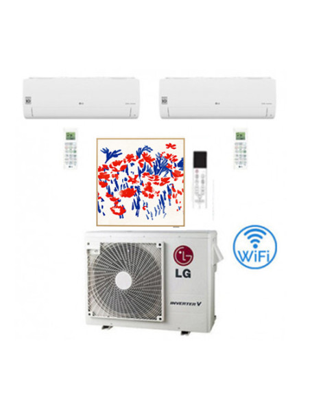 Climatizzatore Condizionatore LG Libero Smart + Artcool Gallery PHOTO R32 Trial Split Inverter 7000 + 7000 + 9000 BTU con U.E...