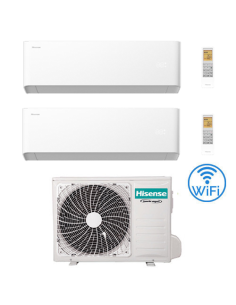 Climatizzatore Condizionatore Hisense Uni HB Wifi R32 Dual Split Inverter 7000 + 7000 BTU con U.E. 2AMW35U4RGC Classe A++/A+ ...