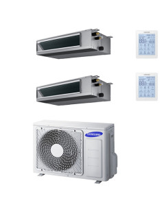 Climatizzatore Condizionatore Samsung Canalizzabile bassa / media prevalenza Dual split Inverter R32 12000 + 18000 BTU AJ068T...