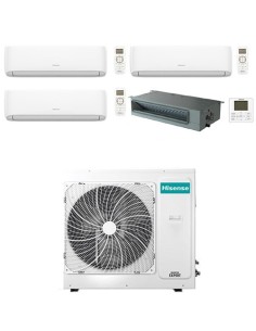 Climatizzatore Condizionatore Hisense Hi Comfort WiFi + Canalizzabile R32 Quadri Split Inverter 7000 + 7000 + 9000 + 18000 BT... 2