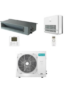 Climatizzatore Condizionatore Hisense Console + Canalizzabile R32 Dual Split Inverter 12000 + 18000 BTU con U.E. 3AMW72U4RJC ... 2