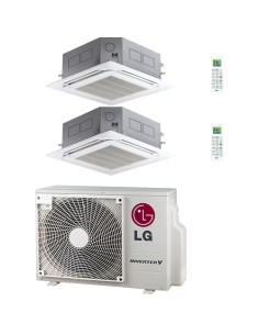 Climatizzatore Condizionatore LG Cassetta 4 vie R32 Dual Split Inverter 9000 + 9000 BTU con U.E. MU3R19 NOVITÁ Classe A+++/A+... 2