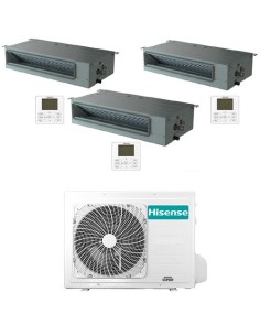 Climatizzatore Condizionatore Hisense Canalizzabile R32 Trial Split Inverter 9000 + 12000 + 12000 BTU con U.E. 3AMW72U4RJC Cl... 2