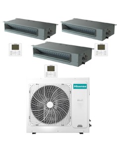 Climatizzatore Condizionatore Hisense Canalizzabile R32 Trial Split Inverter 9000 + 9000 + 18000 BTU con U.E. 4AMW105U4RAA NO... 2