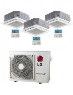 Climatizzatore Condizionatore LG Cassetta 4 vie R32 Trial Split Inverter 9000 + 9000 + 9000 BTU con U.E. MU4R27 NOVITÁ Classe...