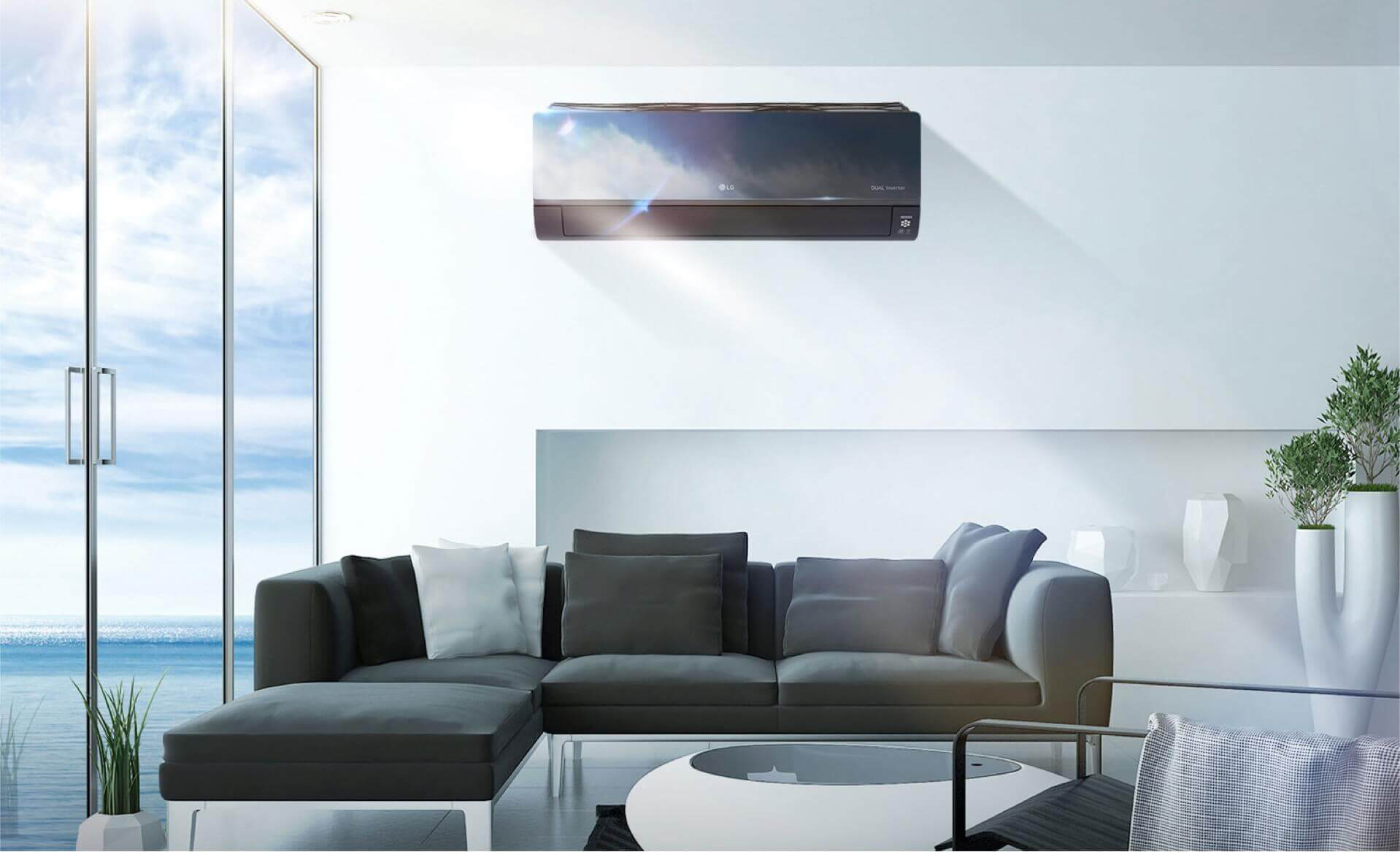 Climatiseur split LG Artcool Mirror AI Air R32 Wifi Penta 9000 + 9000